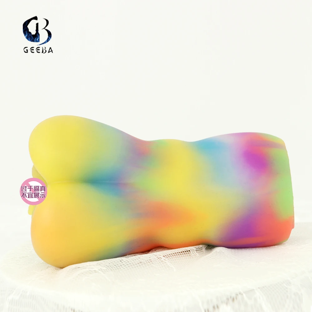 GEEBA Glow in the Dark Dildo Liquid Silicone Male Torso Sex Toy Realistic Vagina Penis Massagers for Men Pocket Pussy Sex Toys