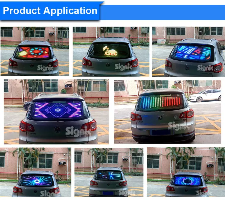 Rear Window Car Ads Display Full Color Car Rear Window Advertising Led