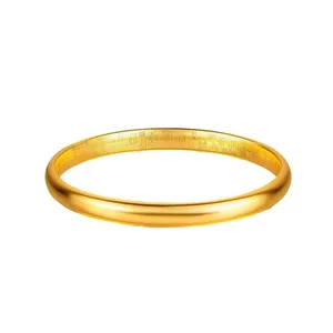 Wholesale China Sand Gold Round Bangle 18K Gold Plated Trendy Exquisite Fashion Women's Birthday Gift