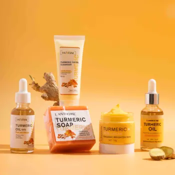 Skin Care Set Anti Acne Anti Aging Whitening Brightening Smoothing Turmeric Root Cream Face Care Private Label Skin Care