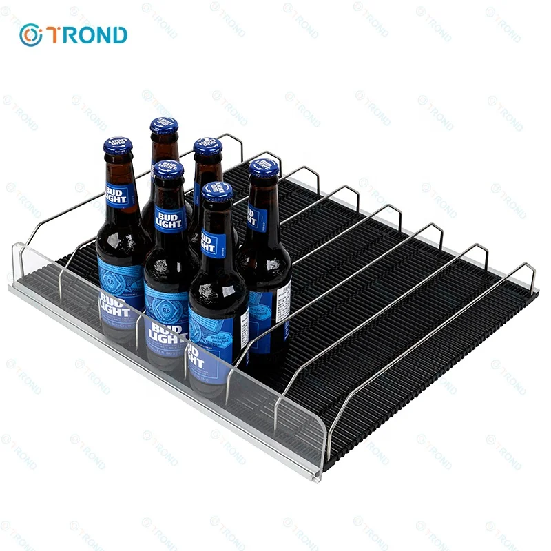 Plastic Shelf Organizer with Fast Pusher Glide Gravity Roller Mat and Acrylic Front Stopper Easy-to-Use Shelf Rack