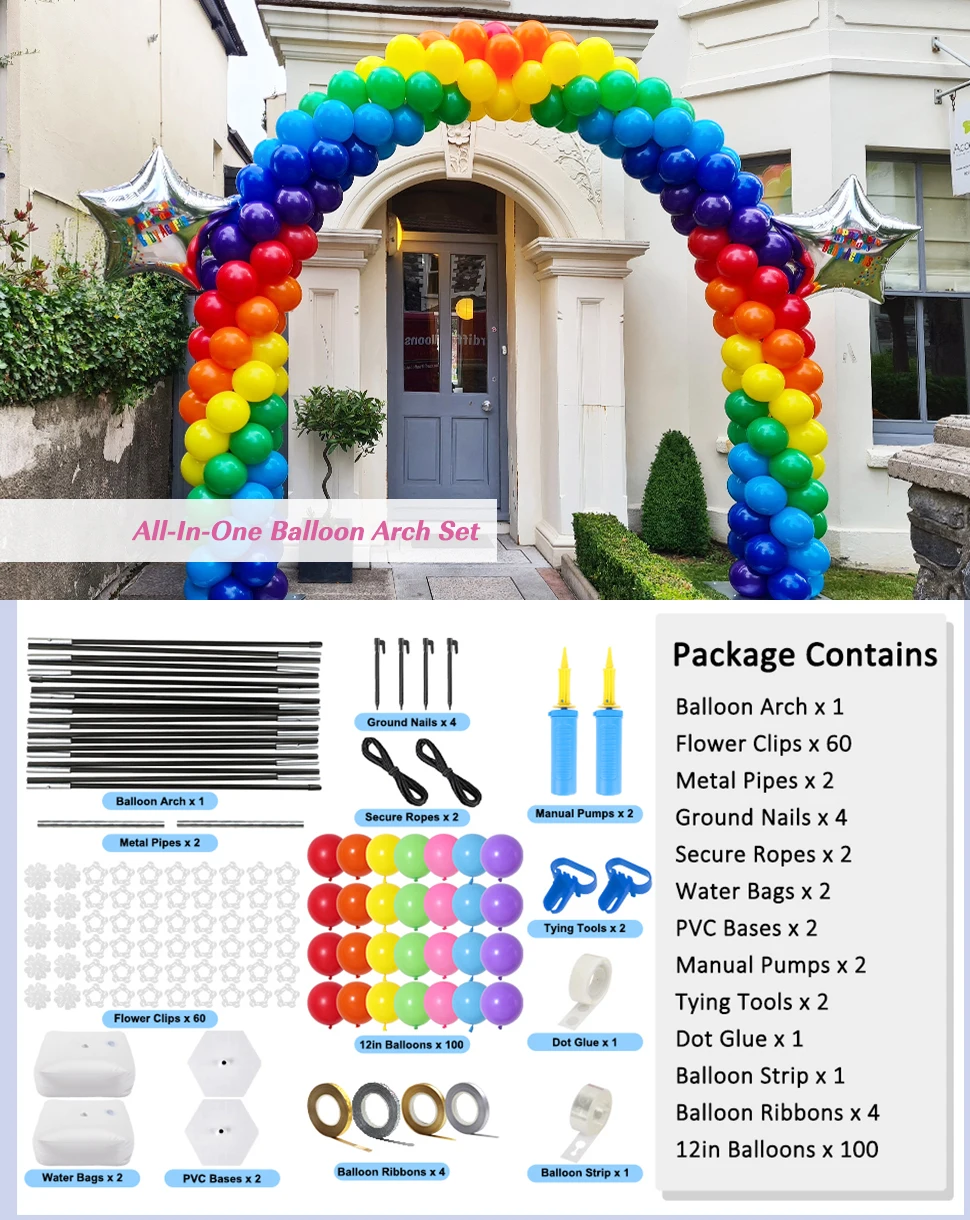 Metal Balloon Arch Structure,Balloon Arc Stand Kit,Round Balloon Arch