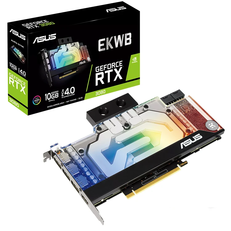 NVIDIA EKWB ASUS Geforce RTX 3080 10GB GDDR6X Water Cooler