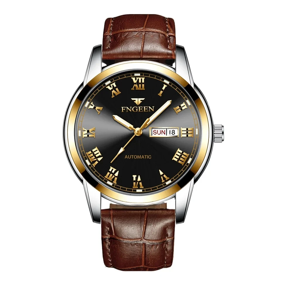 FNGEEN 4002 New Watch for Men Waterproof Sport Stainless Steel Luminous Quartz Watches Mens Wristwatch Relogio Masculino Reloj