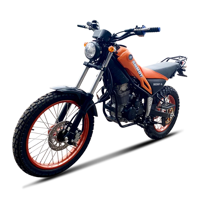 black and orange dirt bike