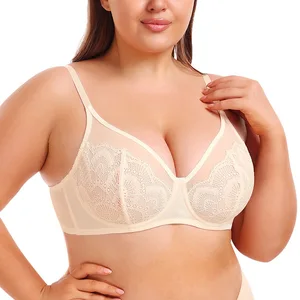 Thin-style Sexy Push-up Breathable Lace Plus-size Women's Bra
