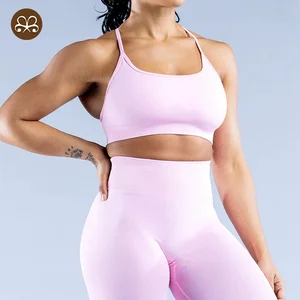 Ready to Ship Shockproof Sexy Cross Back Training Yoga Tops Sportswear Fitness High Impact Seamless Bra