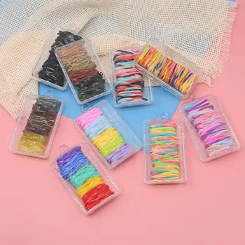 Factory Wholesale Garish Mixed Color Disposable Hair Continuous Does Not Hurt Hair Big Elastic Hair Bands With Box