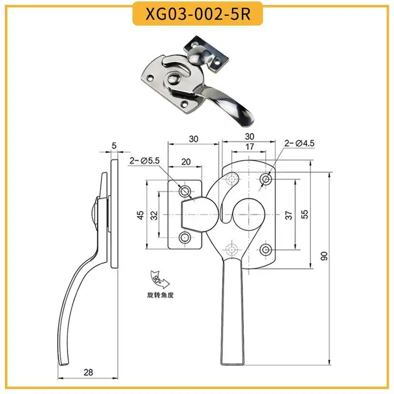 Rotating Box Closure Hardware Retaining Ring Industrial 304 Stainless Steel Rotary Handle Vacuum Box ...