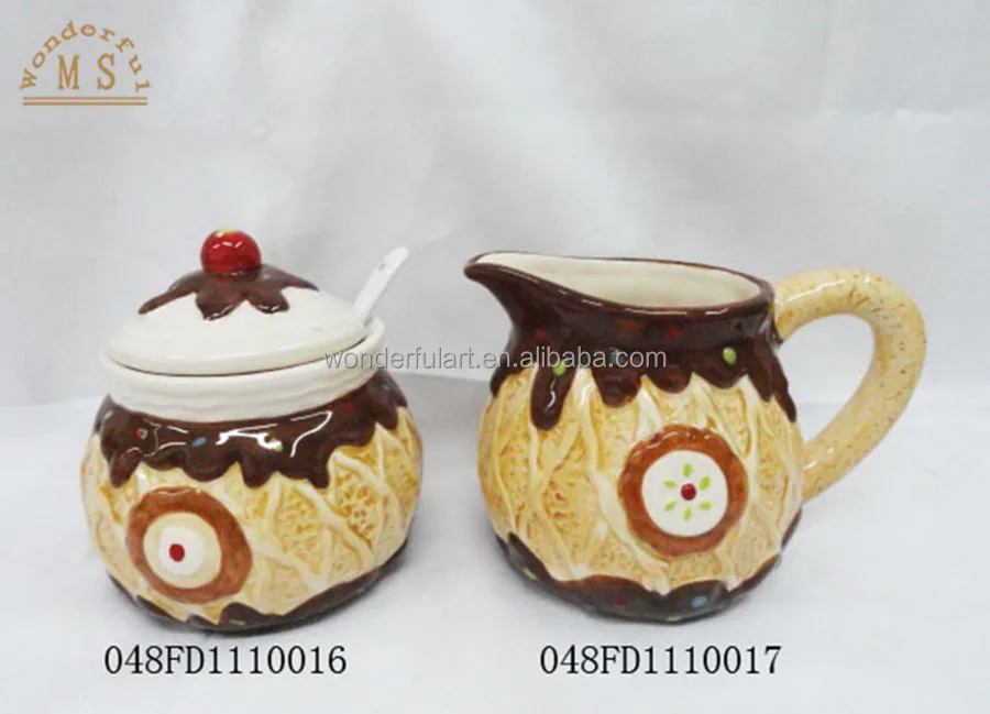 Ice Cream Shape Cup Coffee Mug Unique Canister 3d Dessert Style Salt and Pepper Jar Kitchen Ceramic Tableware Set