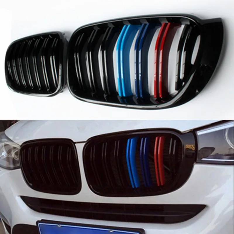 M Style Color Real Carbon Fiber Car Front Kidney Grille For BMW X3 F25 X4 F26