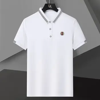 2024 Custom Summer Men's Short Sleeve Patchwork Design Casual Sports Business Golf Polo Shirt