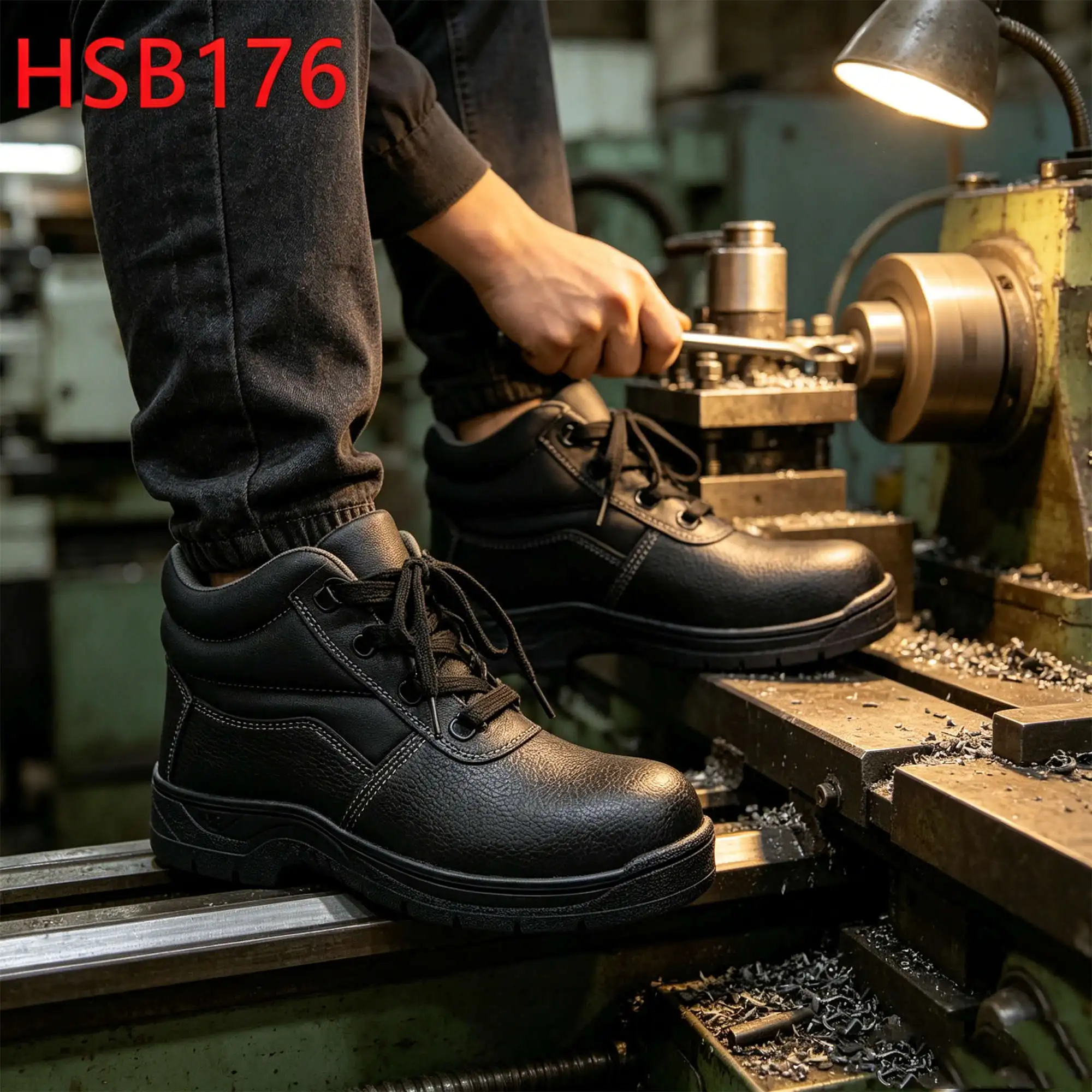 ZYF,rock Bottom Price Stitching Rubber Outsole Safety Footwear Building Renovation Quality PU Leather Black Work Boots HSB176