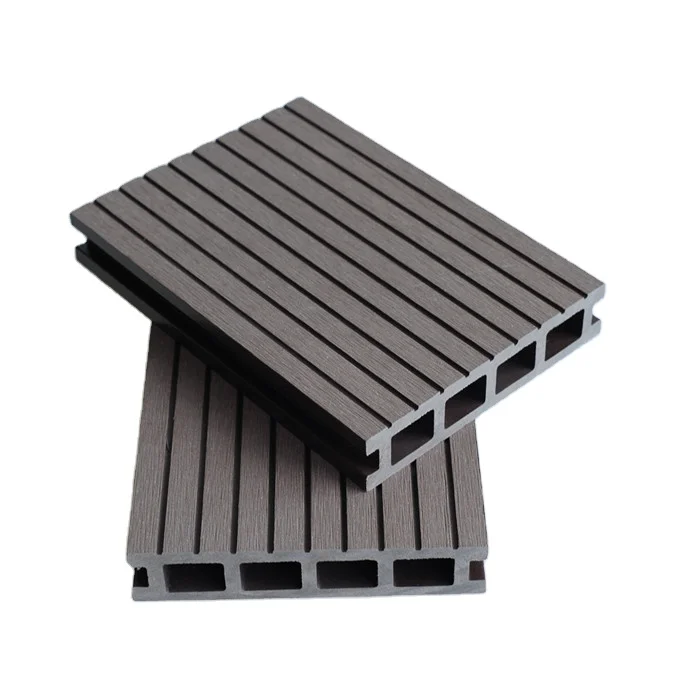 Anti-Slip Anti-Fade Extruded Wood Plastic Decking Outdoor WPC Composite Board