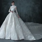Wedding Plus Size Wedding Dress Long Sleeve Luxury Elegant Bridal Gown