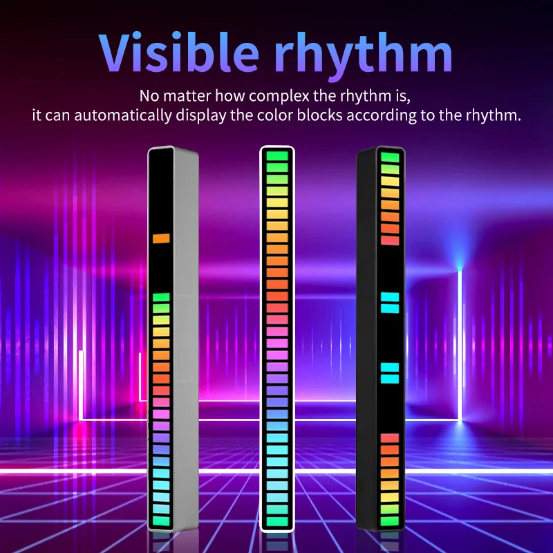 Smart Rgb Voice Control Led Strip Pickup Music Rhythm Recognition Lights Bar Rgb Audio Led