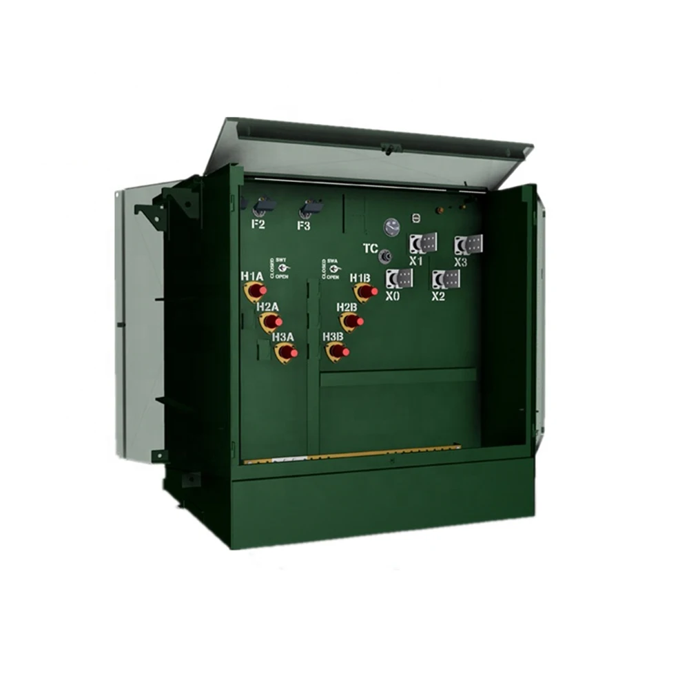 220v To 110v Electrical Single Phase 1250 kva 1600kva Padmounted Transformer Substation