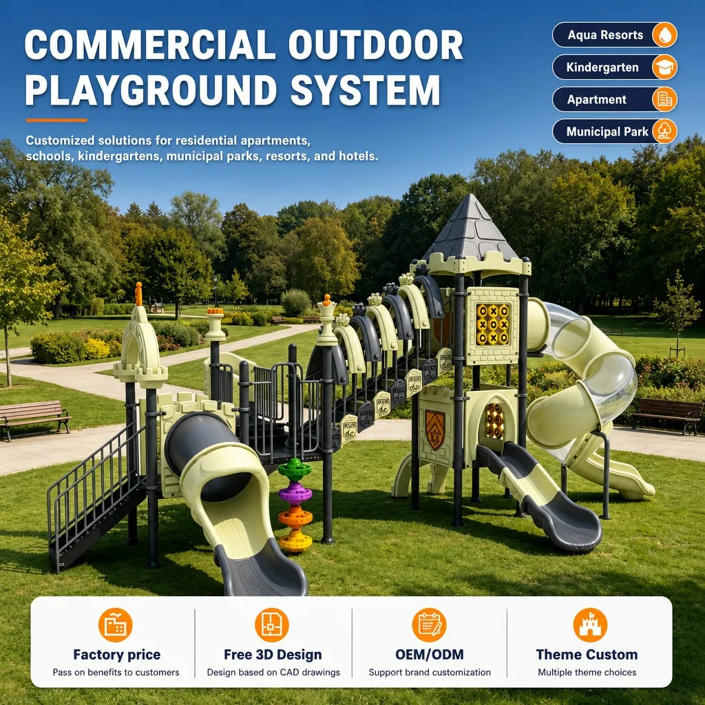 Castle Outdoor Play Equipment Kids Climbing Frame Slide Swing Set Galvanized Steel CE CPC ASTM Certified OEM Wholesale Low Safe