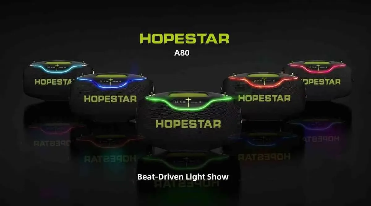 Hopestar Speaker A80 High Quality Portable Audio Players 350W RGB Wireless Subwoofer Home Theatre USB for Parties Computers DC