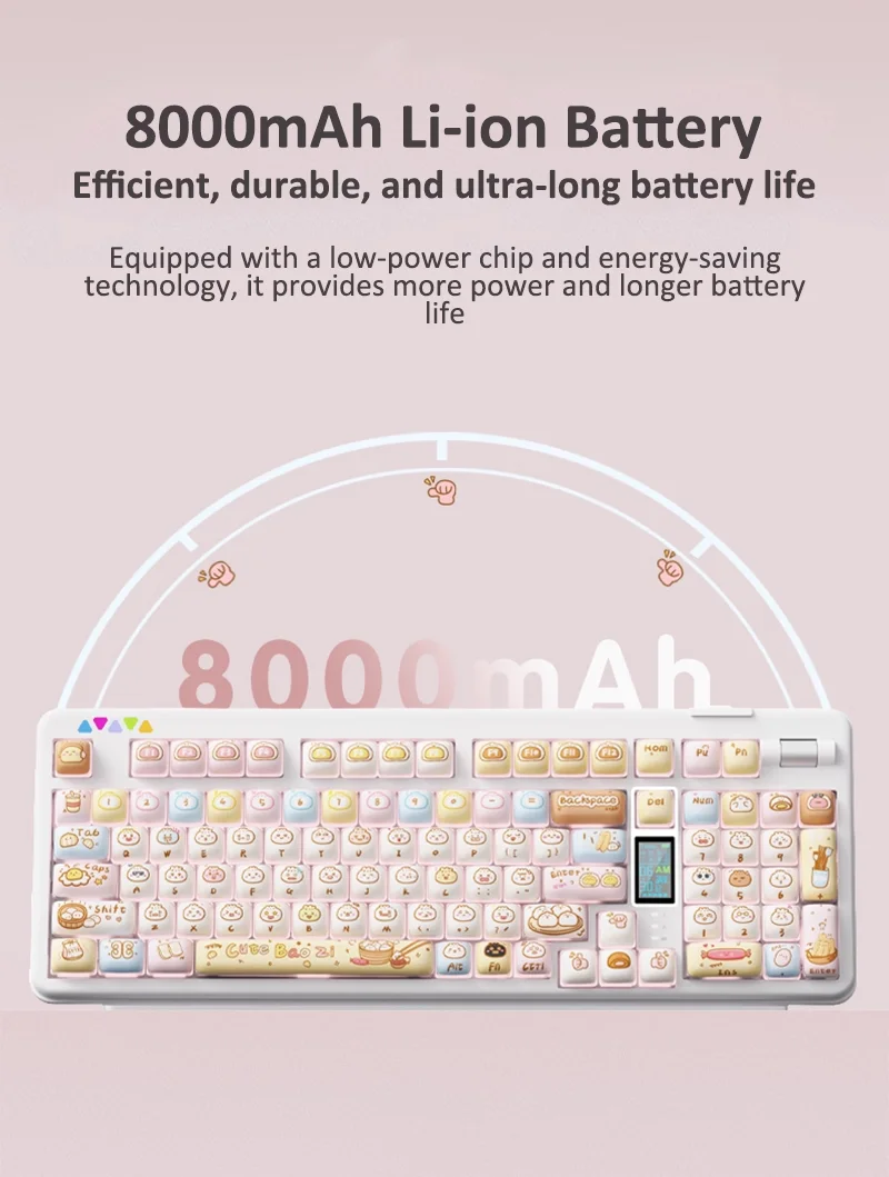 Wooden Tri Mode Wireless Mechanical Gaming Keyboard