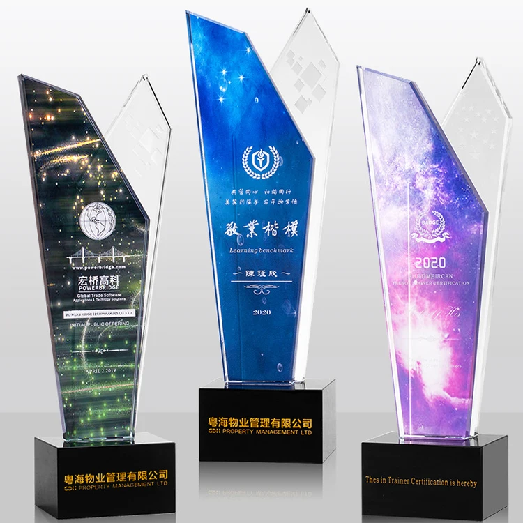 Factory OEM A-grade K9 custom crystal trophy awards with logo factory