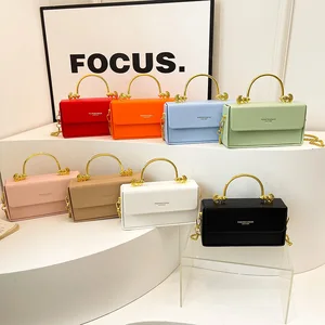 Wholesale New Square Design Handbags 2026 Light Lady Chain Pu Leather Shoulder  Bags Purses for Girls