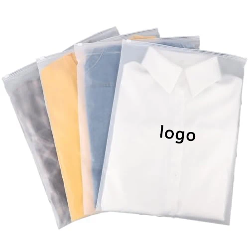 Wholesale Custom Packaging Printed Logo Self Sealing Shirt Clothes Zip Lock Clear Ziplock Plastic Zipper Frosted Clothing Bags