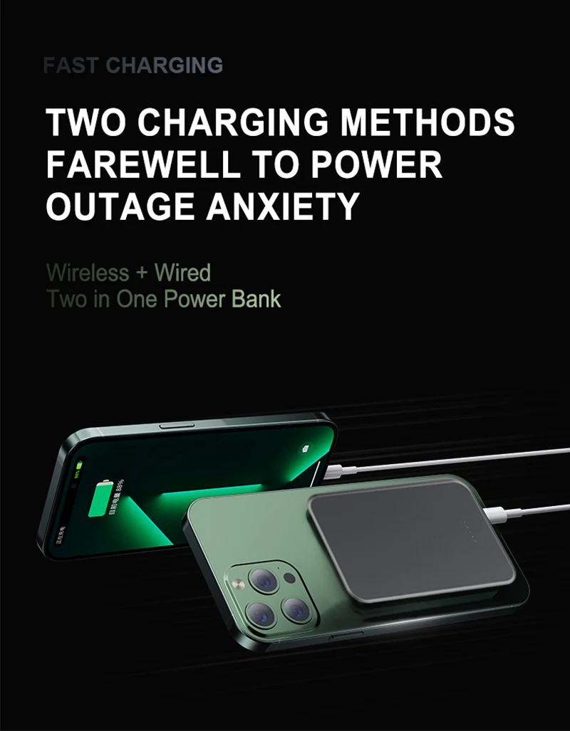 Ultra-slim Magnetic Wireless Mag Power Bank Safe Portable Charger 20W PD Fast Charging Battery Pack Mini Powerbank