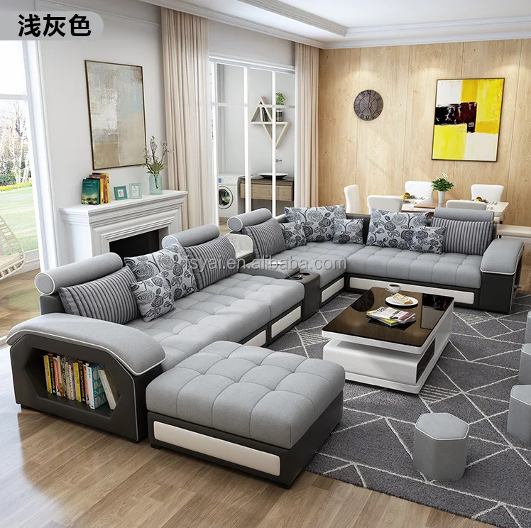 ファブリックリクライニングソファ リビングルーム家具 木製ソファ