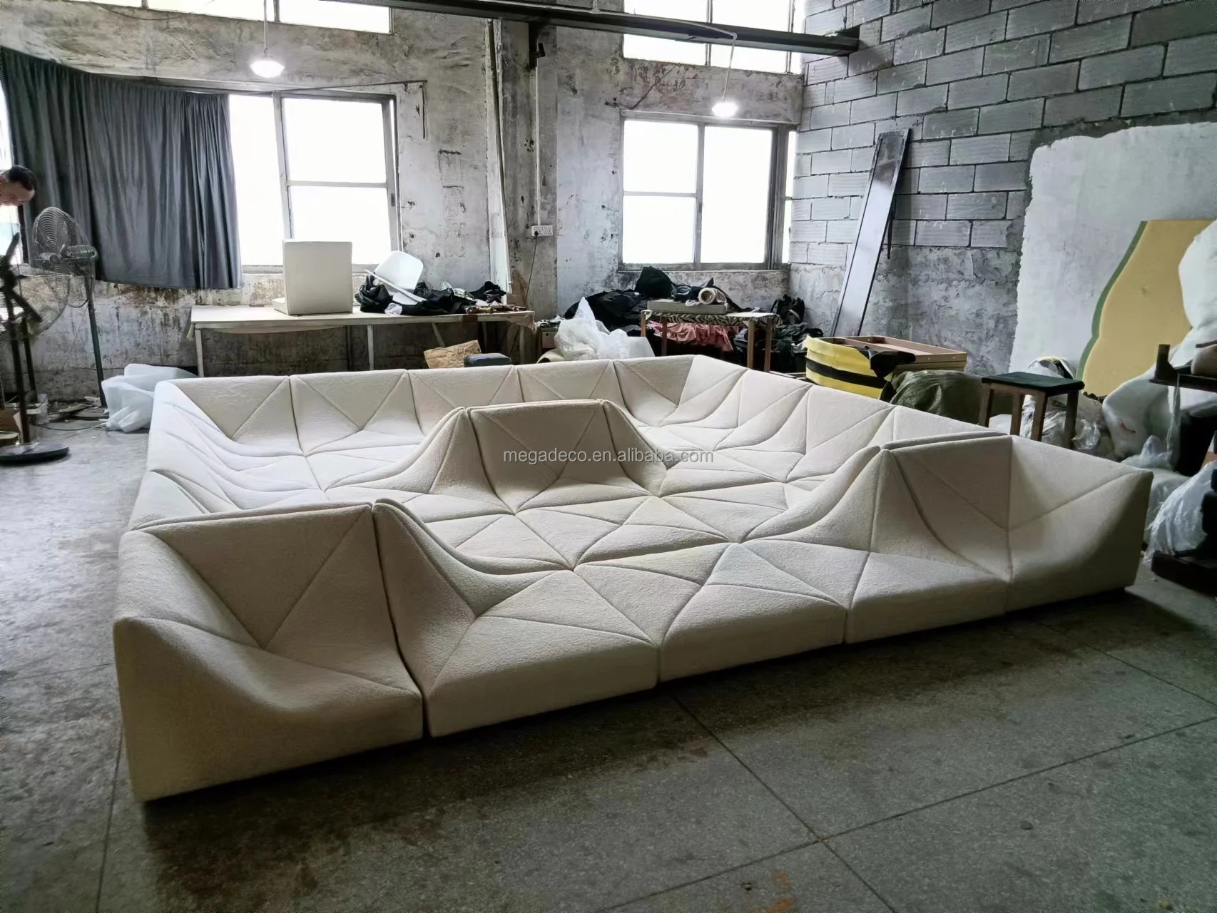 Modern Piliform Boucle Loop Sectional Upholstered Modular Sofa Beds ...