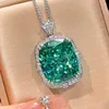 White Gold Parra green pendant with Chopin chain