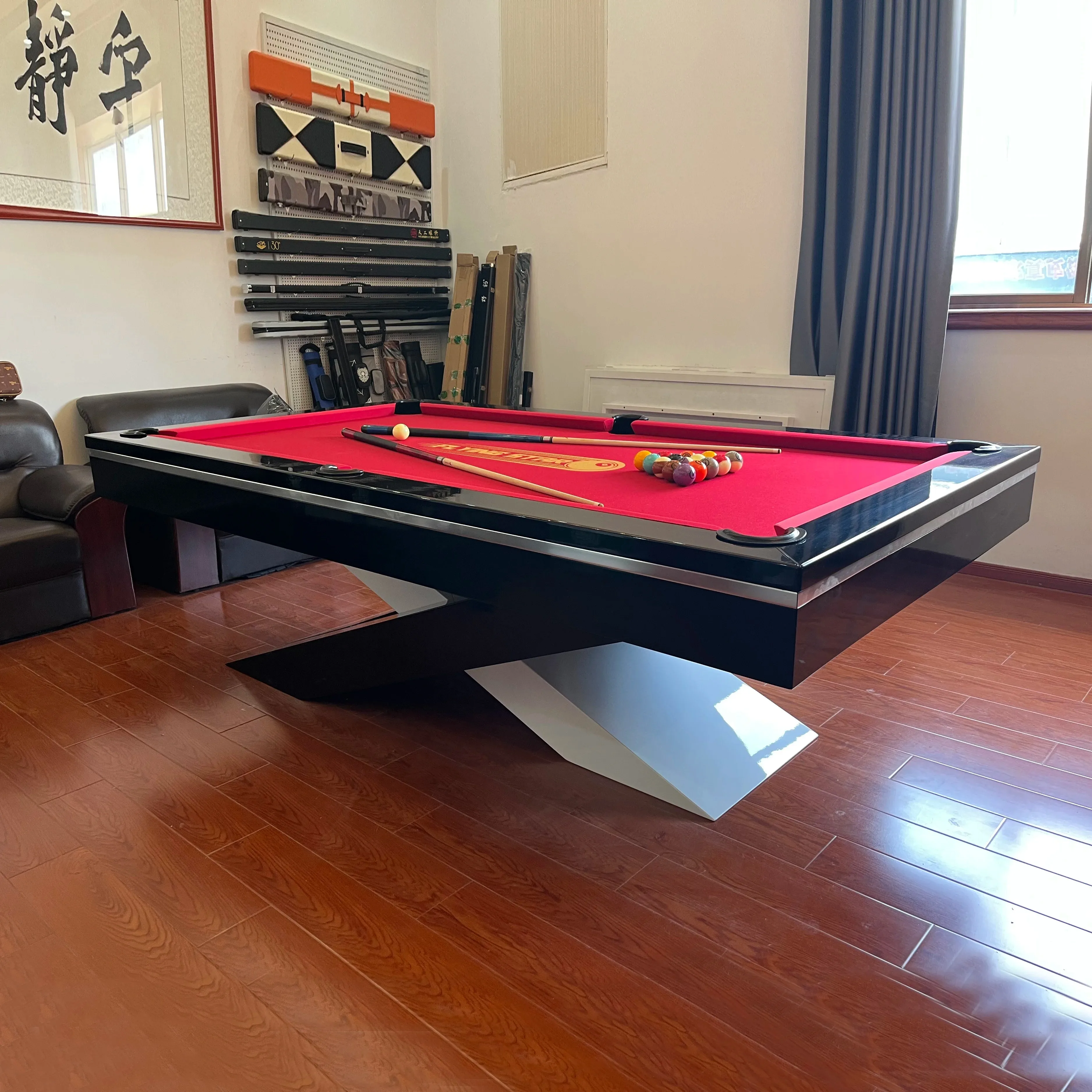 Превосходное качество роскошный дизайн 9 футов 8 7 недорогой бильярдный стол с бесплатным набором аксессуаров и качественным войлоком