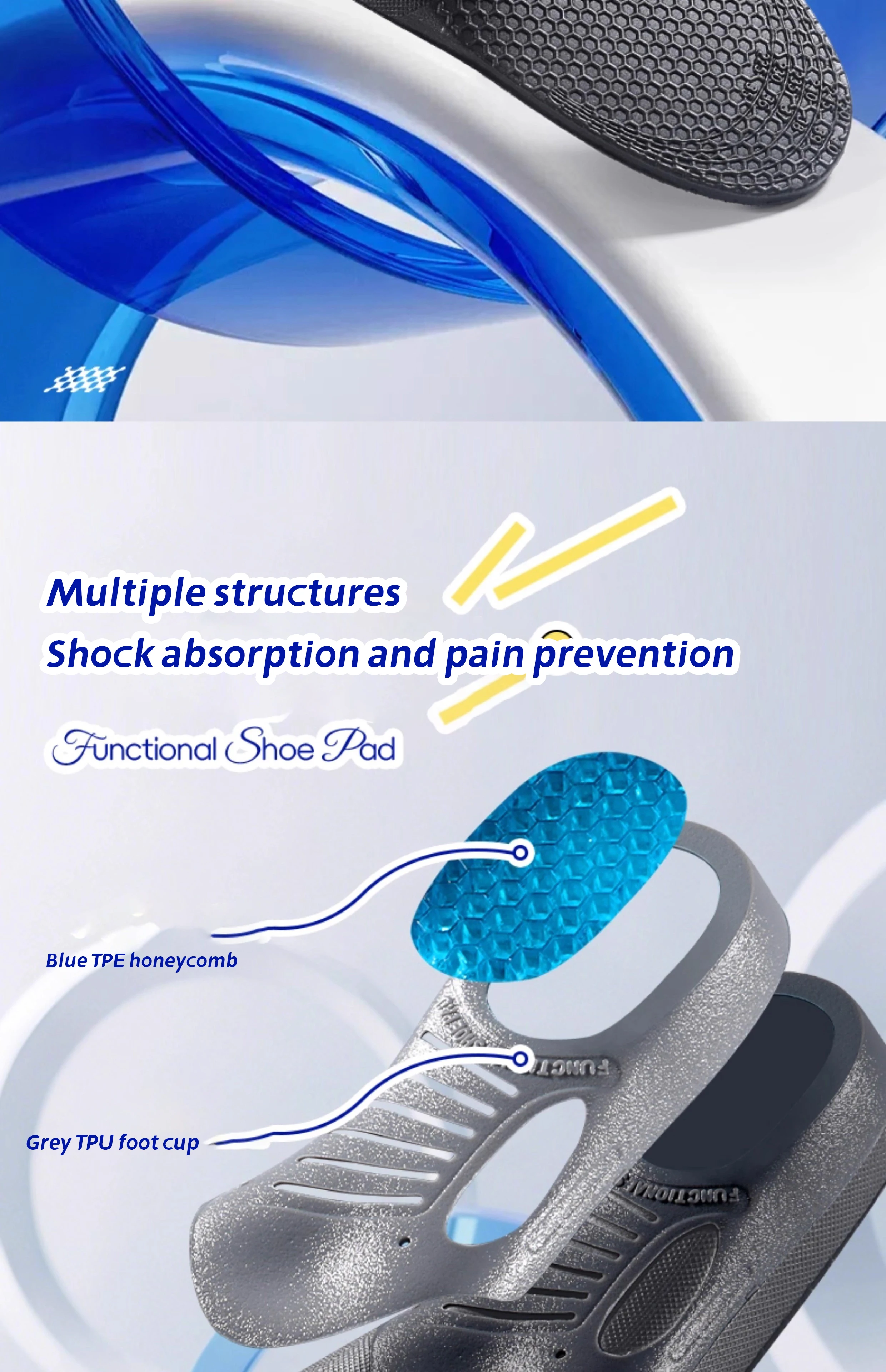 Lightweight Badminton Shoes Cushion Quick Turn Stable Support Honeycomb Shock-Absorbing Design Comfort Insoles for All Sports