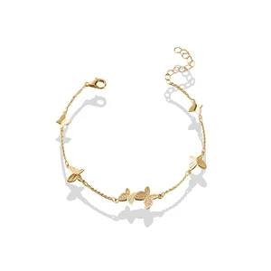 Gold Plated Copper Alloy Jewelry Fancy Jewellery for Ladies Women Butterfly Bracelet Pour Femme Fashion Chain & Link Bracelets