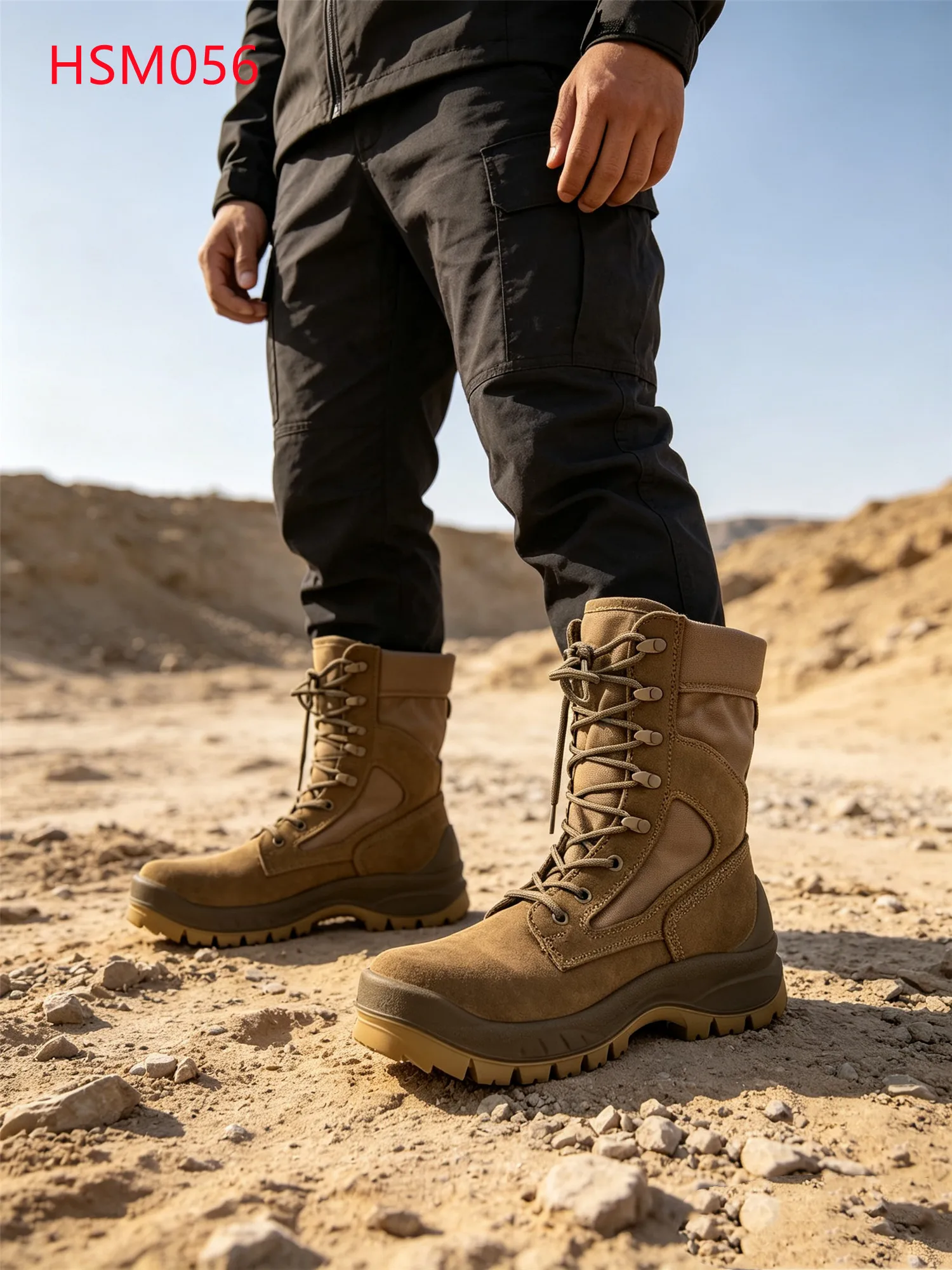 LXG,Bushwhacking Anti-shock PU Injection+rubber Sole Desert Boots Physical Training Coyote Brown Rugged Tactical Boots HSM056