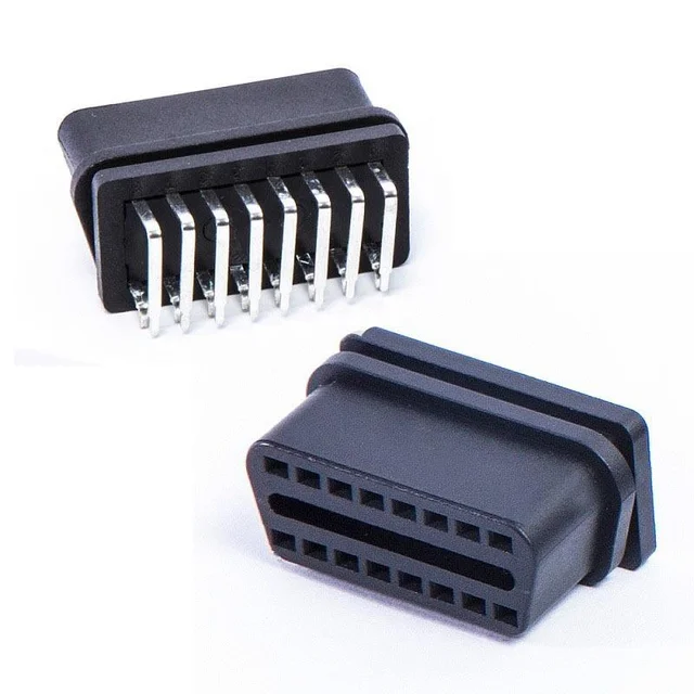 High Quality OBD2 16Pin Female Connector to J1962 plug with 90 Degree for PCB OBD right angle connector