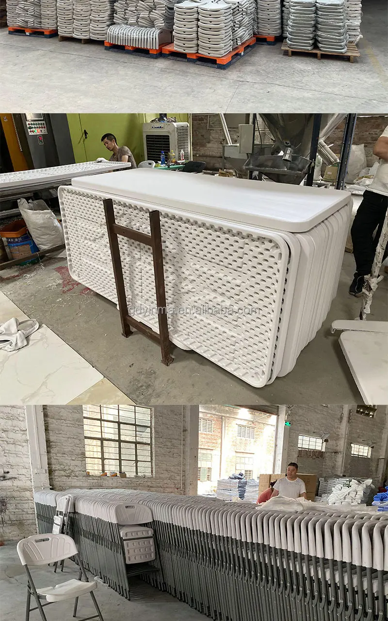 Portable Outdoor Folding Table Foldable Garden Table 6ft White Plastic