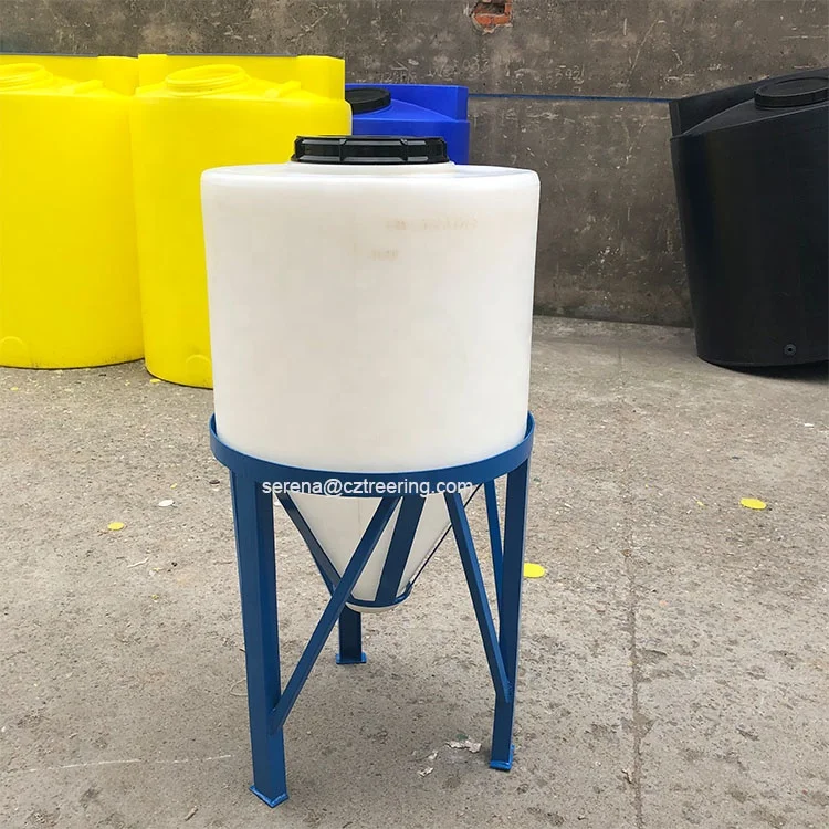 Roto-mold PE материал 100L круглые формы нижние конусы пластиковые резервуары для пивоваренного смешивания