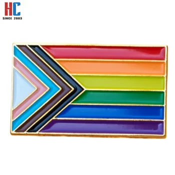 20 Years  Factory Custom Progress Pride Rainbow Flag lapel pin Badge Gay LGBTQ LGBT