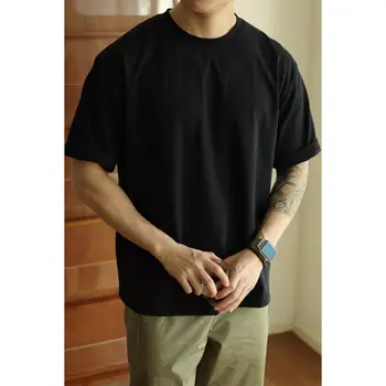 Manufacturers wholesale cheap simple print pattern, men's casual fashion short-sleeved round neck T-shirt, comfortable men