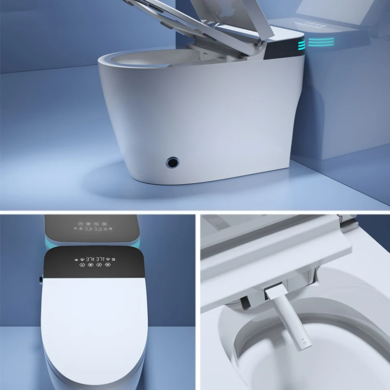Fully Automatic Modern Sanitary Ware Foot Sensor Flush Smart Toilet with Remote Control Electric Bidet Smart Toilet for Home Use