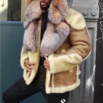 Large Size Professional Full Length Faux Fur Coats For Sale Winter With  Lapel Collar Men's Coats Jackets Men's Jackets Pakistan - Buy Men's Jackets 