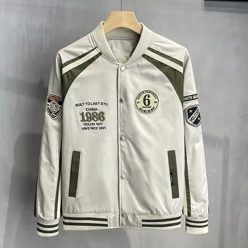 High Quality Men Chenille Embroidery Leather Sleeves Custom Baseball Letterman Varsity Jacket_voghion.com