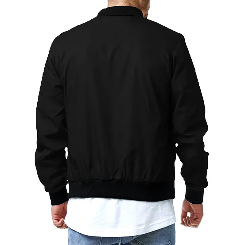 New Autumn Men's High Quality Bomber Zipper Jacket Plus Size Solid Color Streetwear Slim Fit Running Jackets_voghion.com