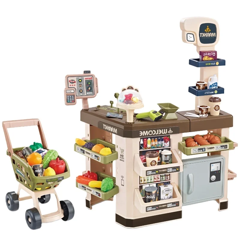 Пластиковые игрушки для супермаркета игровой набор детей комбинированный большой кухонный игрушка