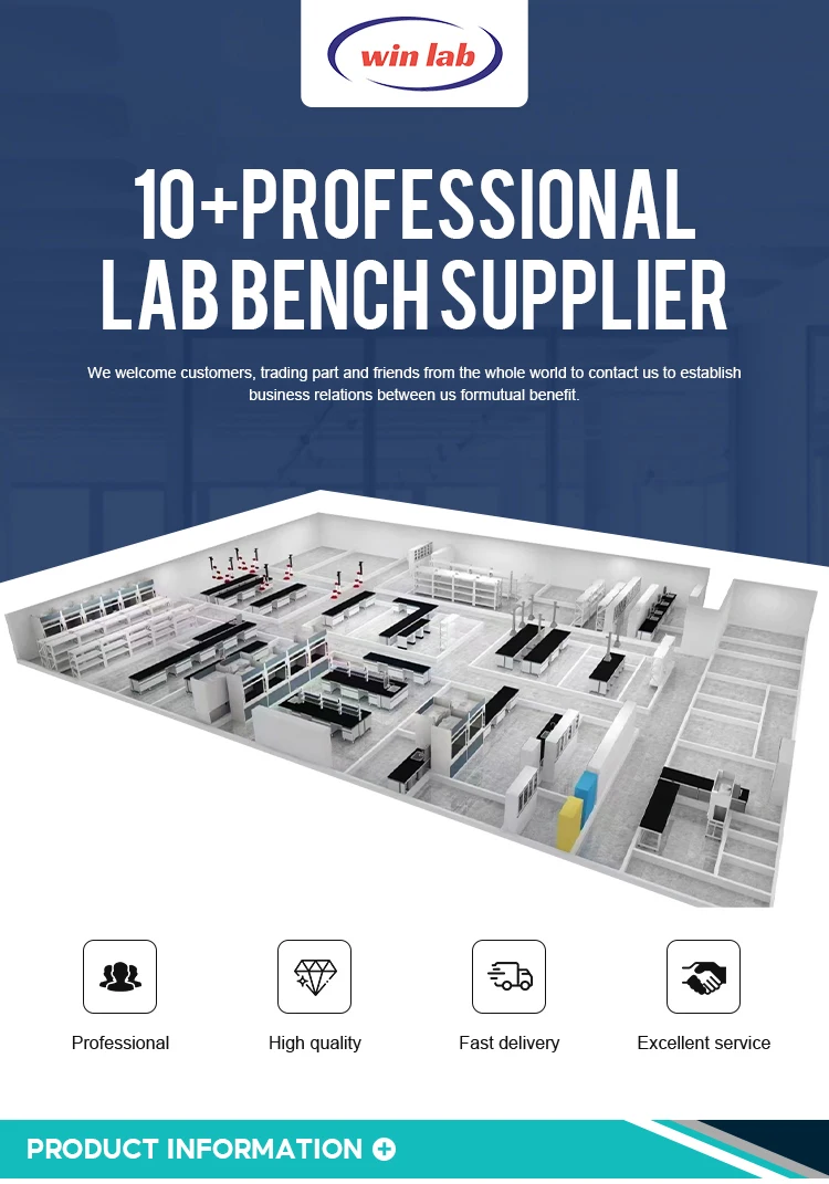 Small Lab Work Bench Laboratory Work Bench with Steel/Wood Cabinets Worktop Table Laboratory ...