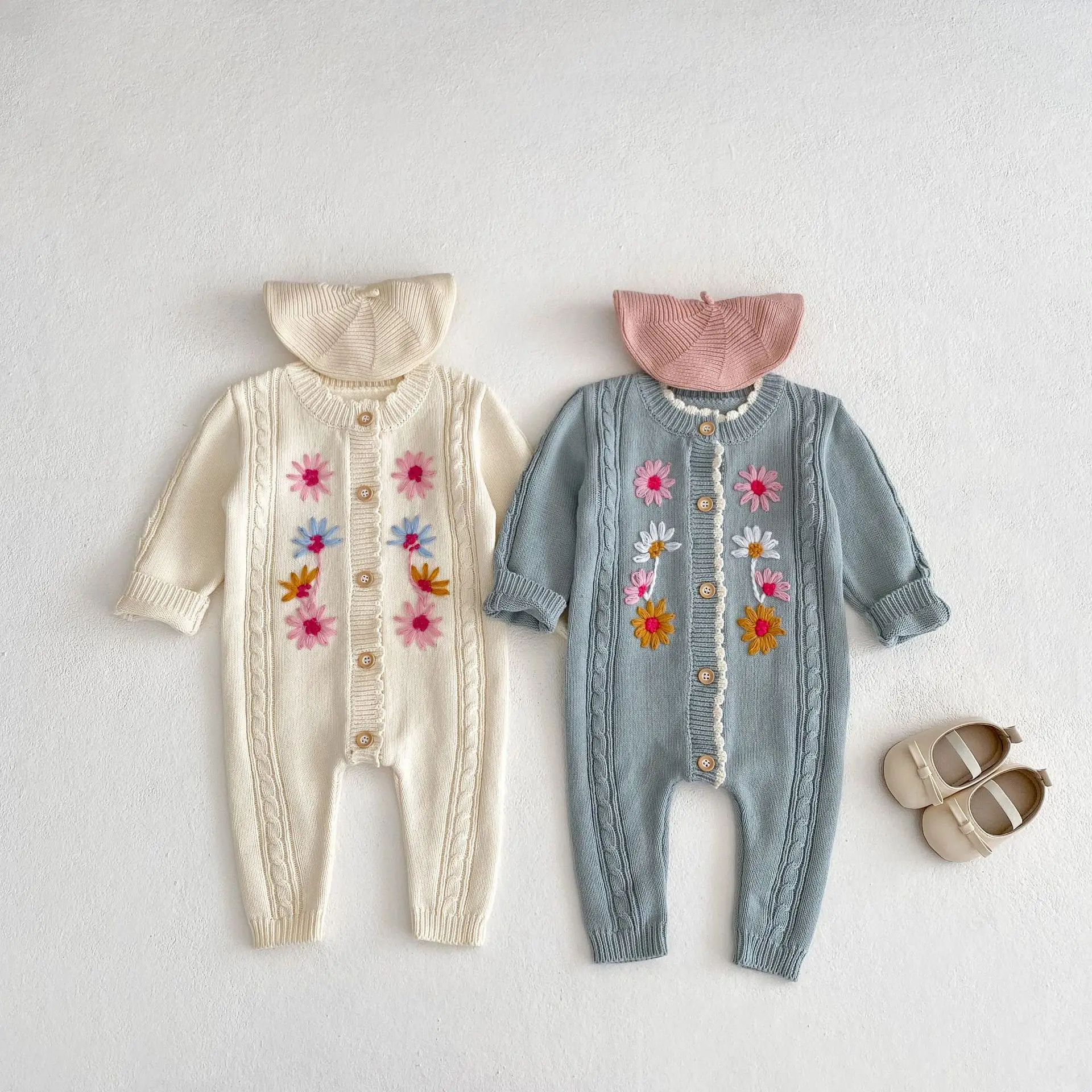 Engepapa Spring Newborn Baby Knit Sweater Jumpsuit