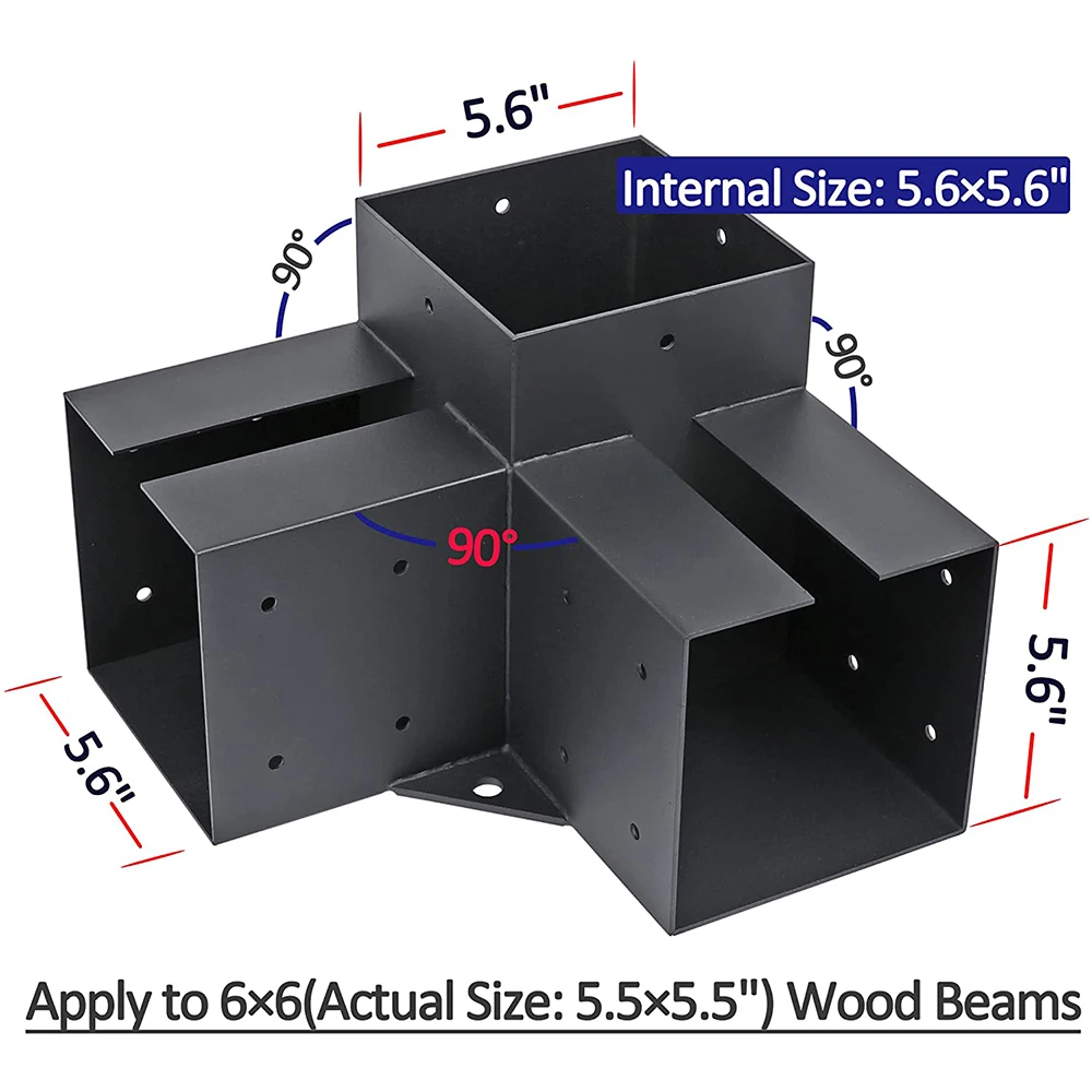 Pergola Brackets Stainless Steel Metal 3 Way Right Angle Corner Bracket For Wood Beams Gazebo