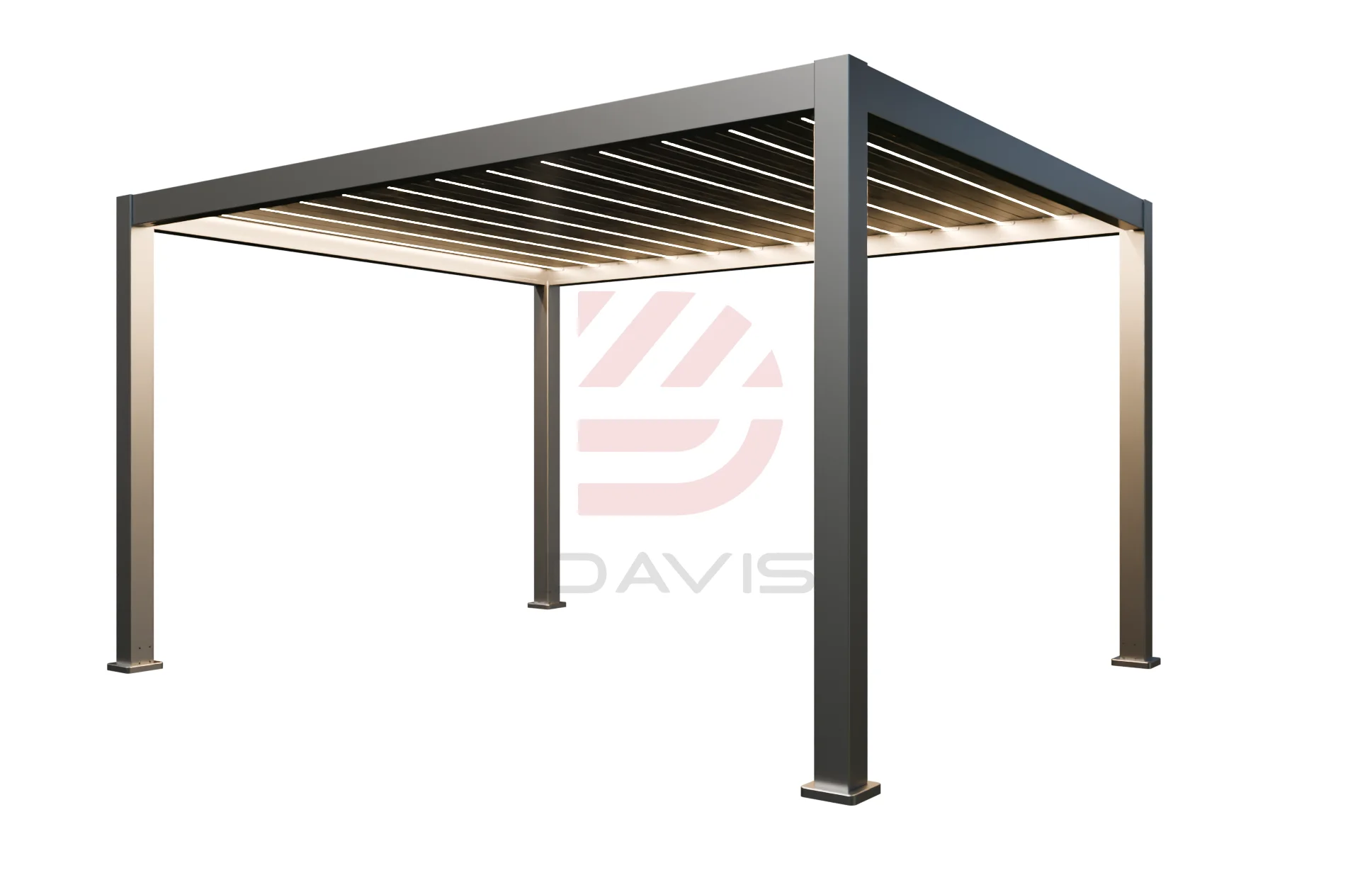 Aluminum Pergola with Adjustable Roof for Outdoor and Garden, Waterproof and Weather Resistant Providing Ideal Shade and Comfort