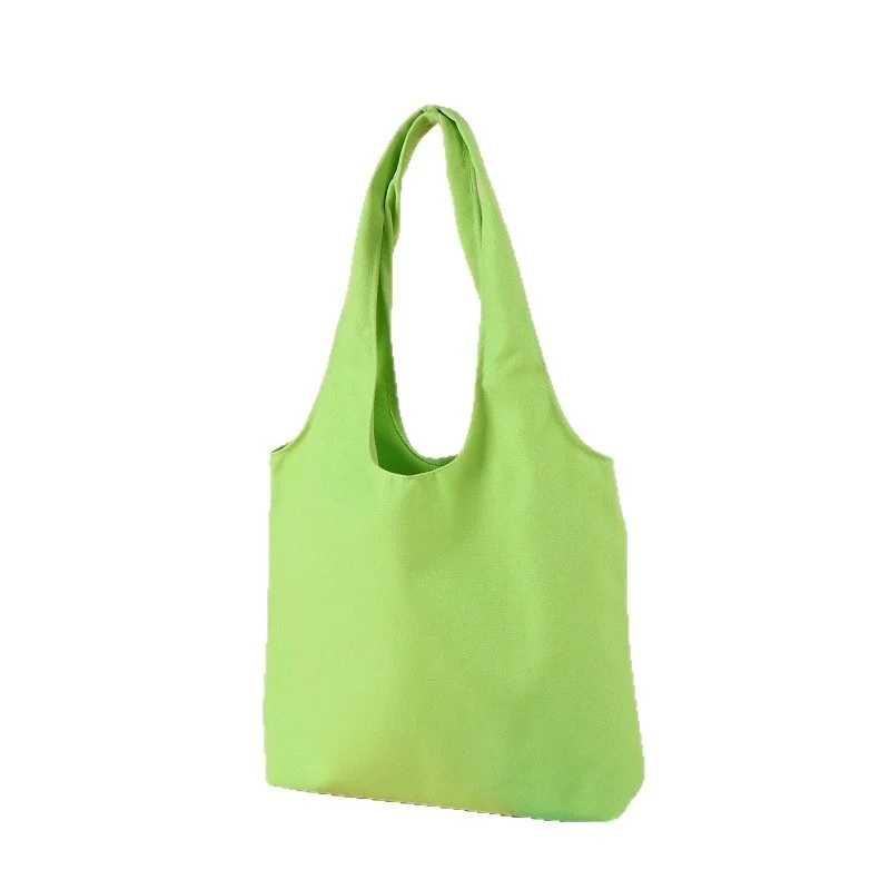 Cross-border Direct Supply Ready-made Blank Colorful Woven Canvas Tote Bags Multi-color Large-capacity Shoulder Bags for